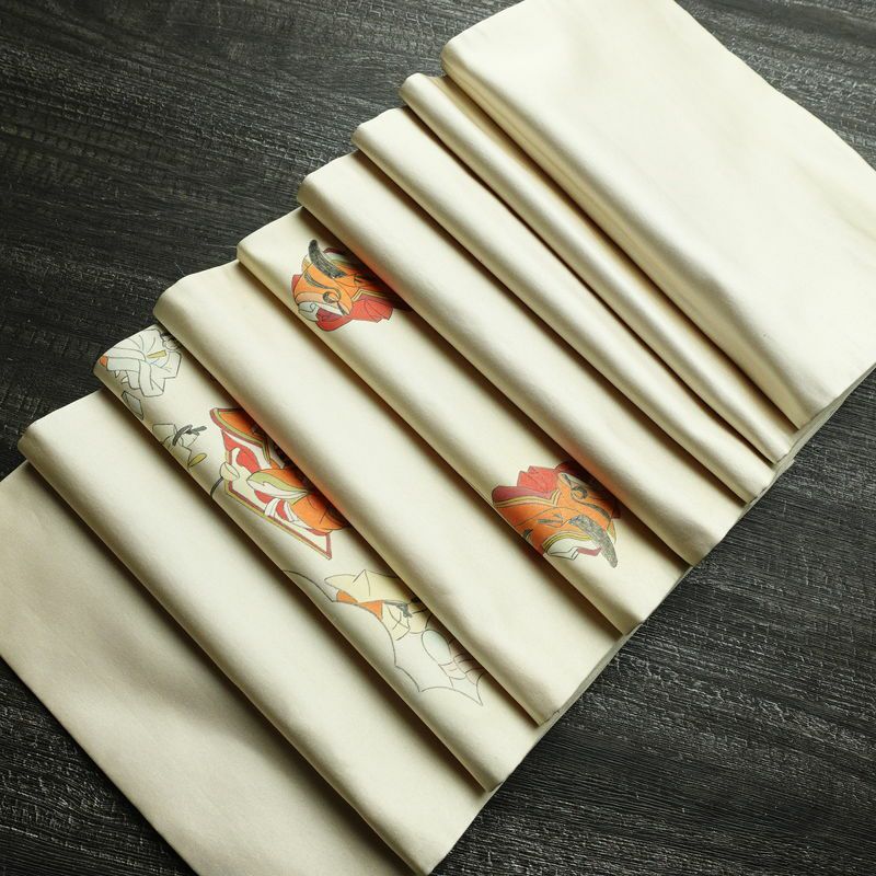 袋帯 太鼓柄 フォーマル用 正絹 人物・動物柄 帯 クリーム_画像21