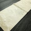 名古屋帯 六通柄 正絹 花柄 名古屋仕立て 箔 銀糸 帯 クリーム_画像7
