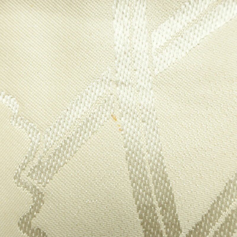 名古屋帯 六通柄 正絹 花柄 名古屋仕立て 箔 銀糸 帯 クリーム_画像14