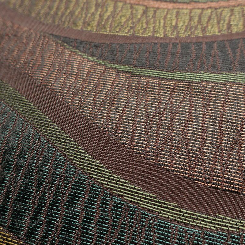 名古屋帯 六通柄 良品 正絹 流水・波柄 松葉仕立て 帯 多色使い_画像6