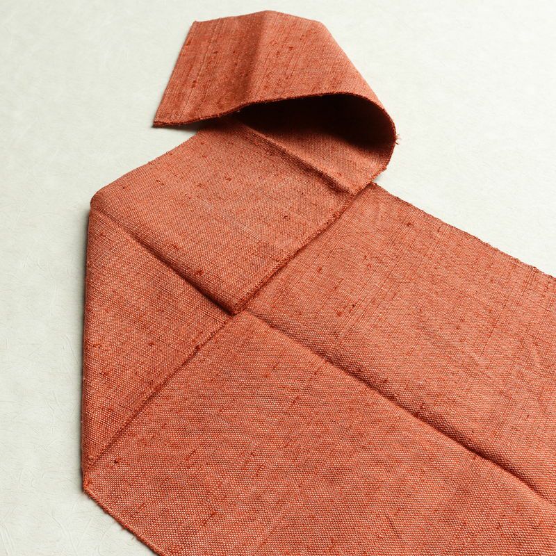 名古屋帯 六通柄 良品 正絹 幾何学柄・抽象柄 松葉仕立て 帯 紬地 ピンク_画像16