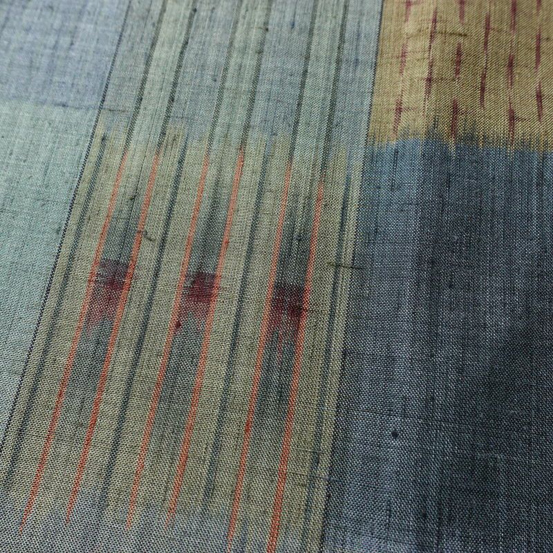 紬 正絹 チェック・格子柄 袷仕立て 身丈161cm 裄丈64.5cm 着物 青・紺_画像7