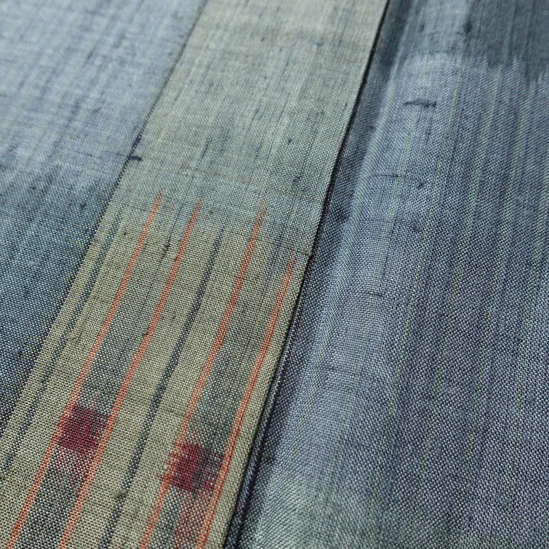 紬 正絹 チェック・格子柄 袷仕立て 身丈161cm 裄丈64.5cm 着物 青・紺_画像10