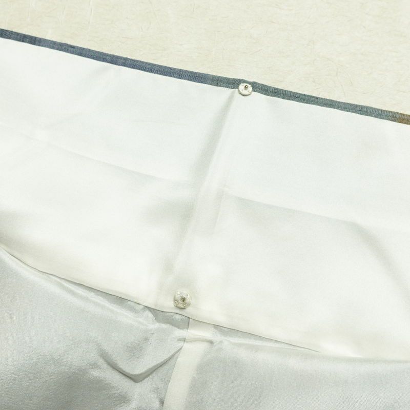 紬 正絹 チェック・格子柄 袷仕立て 身丈161cm 裄丈64.5cm 着物 青・紺_画像20