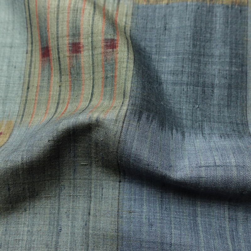紬 正絹 チェック・格子柄 袷仕立て 身丈161cm 裄丈64.5cm 着物 青・紺_画像21