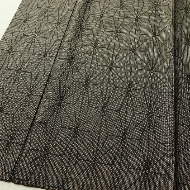 大島紬 良品 証紙なし 正絹 麻の葉柄 袷仕立て 身丈164.5cm 裄丈66.5cm 着物 茶_画像4