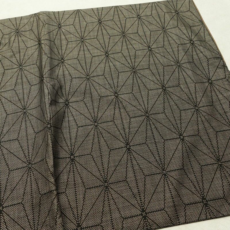 大島紬 良品 証紙なし 正絹 麻の葉柄 袷仕立て 身丈164.5cm 裄丈66.5cm 着物 茶_画像13