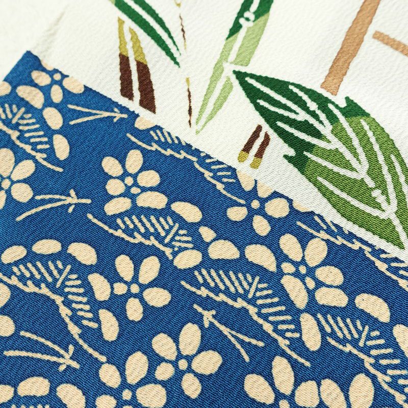 振袖 縮緬 正絹 古典柄 袷仕立て 身丈166.5cm 裄丈66.5cm フォーマル 着物 成人式 二十歳 青・紺_画像8