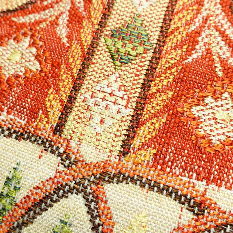 名古屋帯 太鼓柄 良品 正絹 幾何学柄・抽象柄 松葉仕立て 帯 紬地 白_画像5