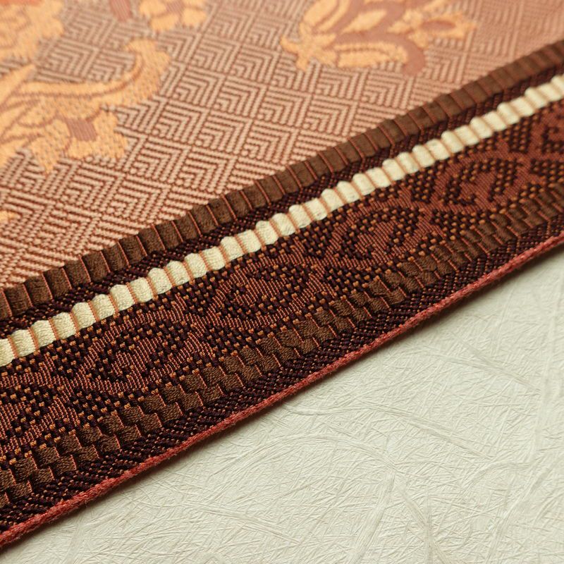 名古屋帯 六通柄 正絹 幾何学柄・抽象柄 松葉仕立て 帯 茶_画像11