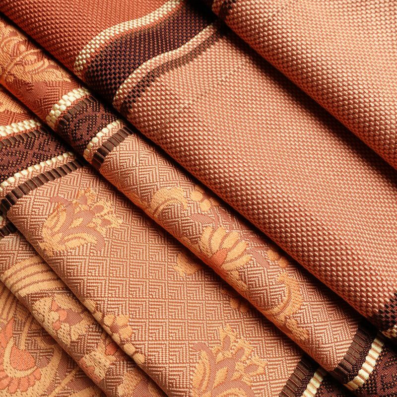 名古屋帯 六通柄 正絹 幾何学柄・抽象柄 松葉仕立て 帯 茶_画像21