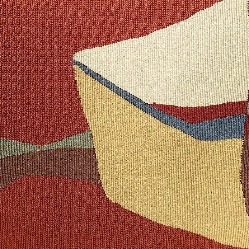 名古屋帯 太鼓柄 正絹 幾何学柄・抽象柄 松葉仕立て 帯 橙_画像2