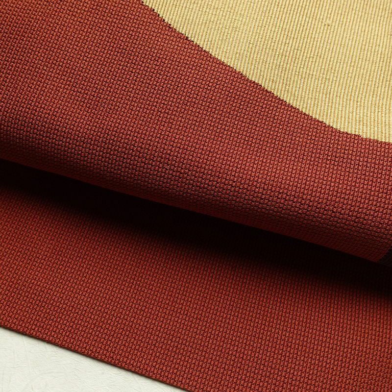 名古屋帯 太鼓柄 正絹 幾何学柄・抽象柄 松葉仕立て 帯 橙_画像7