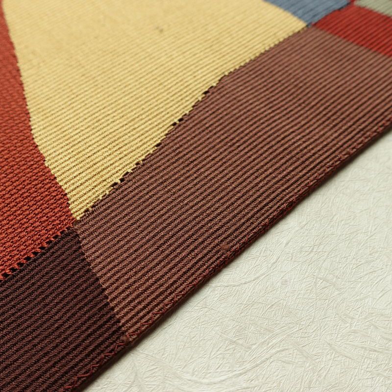 名古屋帯 太鼓柄 正絹 幾何学柄・抽象柄 松葉仕立て 帯 橙_画像12