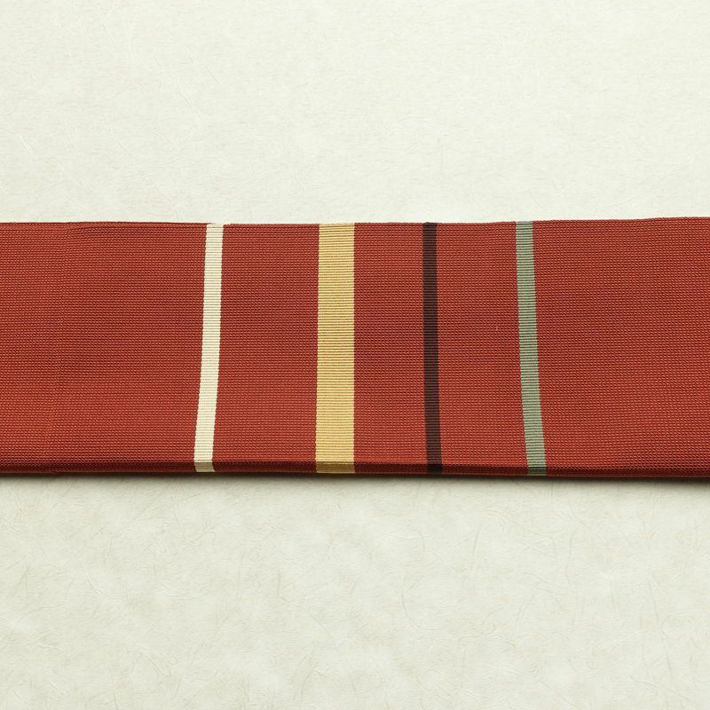 名古屋帯 太鼓柄 正絹 幾何学柄・抽象柄 松葉仕立て 帯 橙_画像15