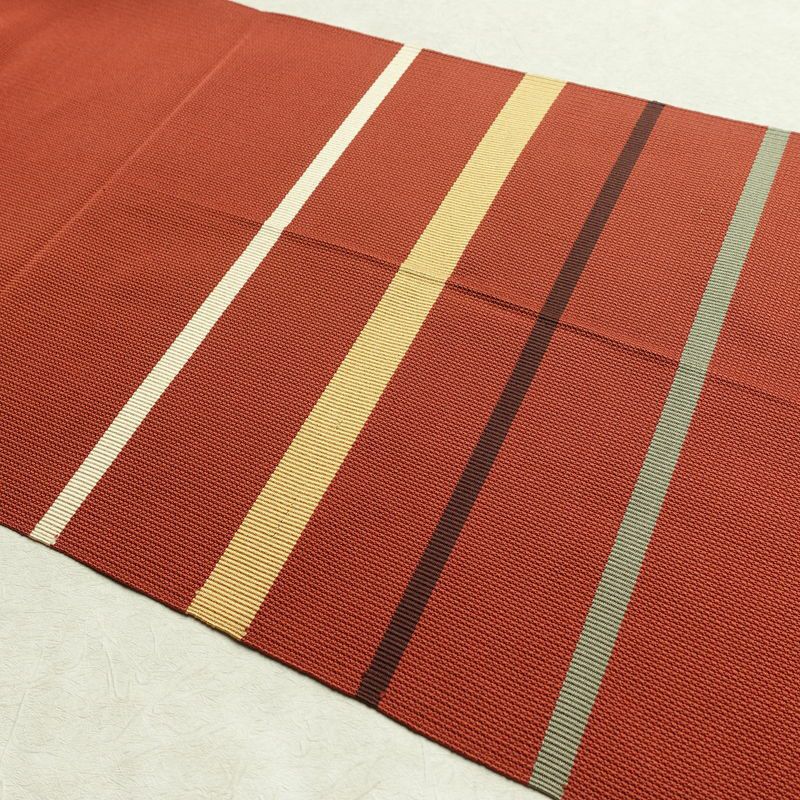 名古屋帯 太鼓柄 正絹 幾何学柄・抽象柄 松葉仕立て 帯 橙_画像16