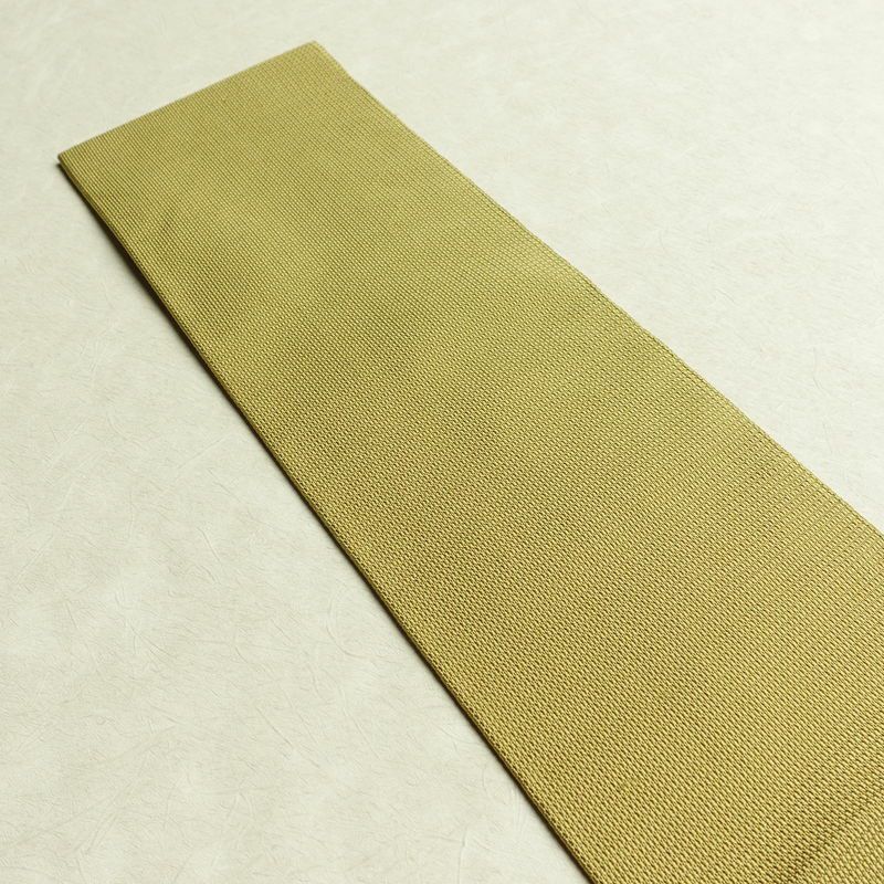 名古屋帯 太鼓柄 正絹 花柄 名古屋仕立て 帯 黄・黄土色_画像15