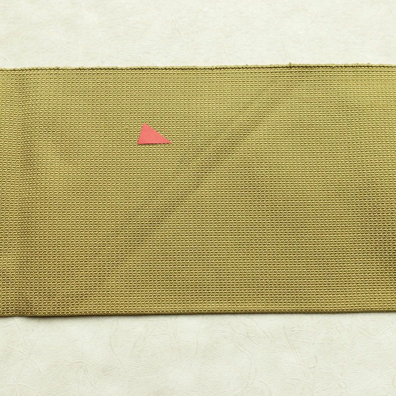 名古屋帯 太鼓柄 正絹 花柄 名古屋仕立て 帯 黄・黄土色_画像20