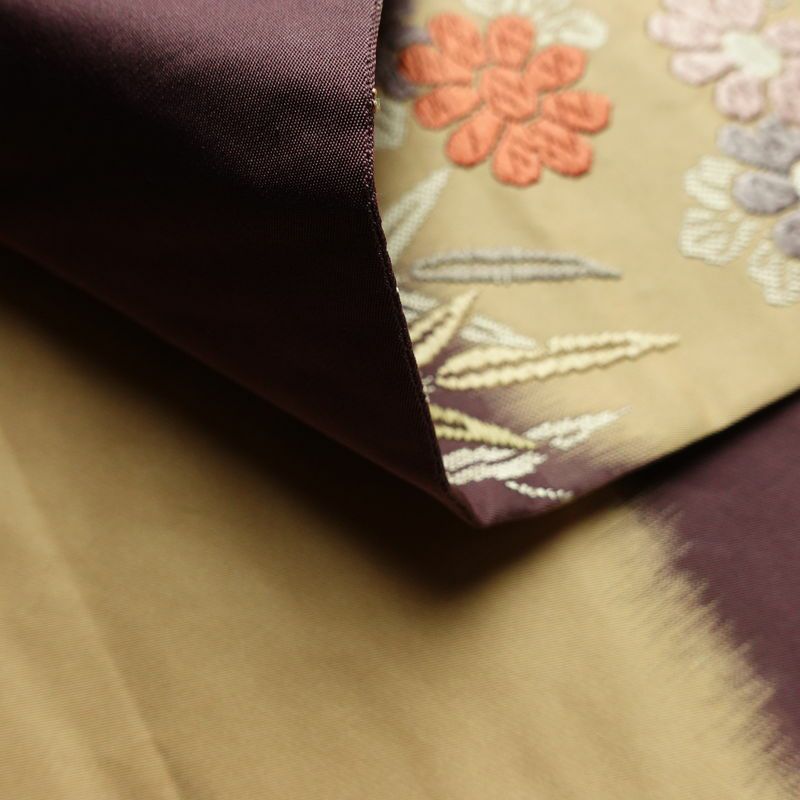 袋帯 六通柄 フォーマル用 正絹 木の葉・植物柄 帯 入学式 卒業式 結婚式 多色使い_画像9