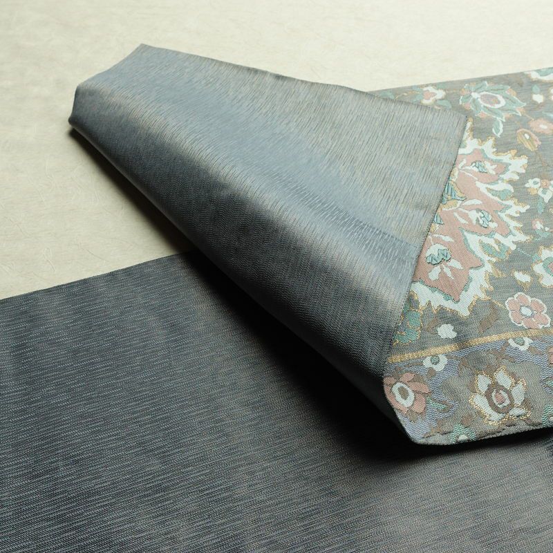 袋帯 六通柄 良品 フォーマル用 正絹 花柄 金通し 帯 入学式 卒業式 結婚式 青・紺_画像10