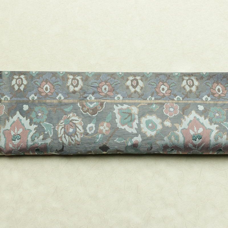 袋帯 六通柄 良品 フォーマル用 正絹 花柄 金通し 帯 入学式 卒業式 結婚式 青・紺_画像16