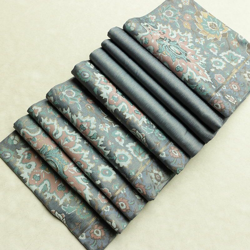 袋帯 六通柄 良品 フォーマル用 正絹 花柄 金通し 帯 入学式 卒業式 結婚式 青・紺_画像19