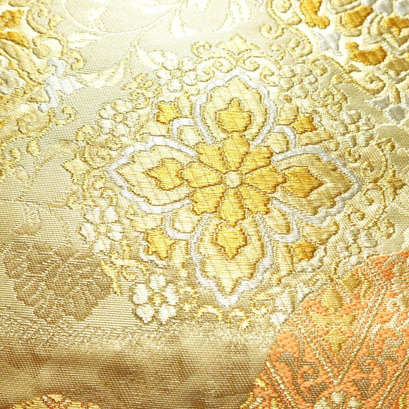 袋帯 六通柄 フォーマル用 正絹 幾何学柄・抽象柄 箔 帯 入学式 卒業式 結婚式 金・銀_画像3