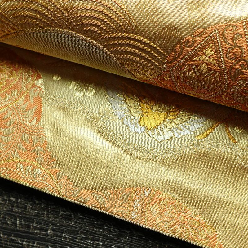袋帯 六通柄 フォーマル用 正絹 幾何学柄・抽象柄 箔 帯 入学式 卒業式 結婚式 金・銀_画像6