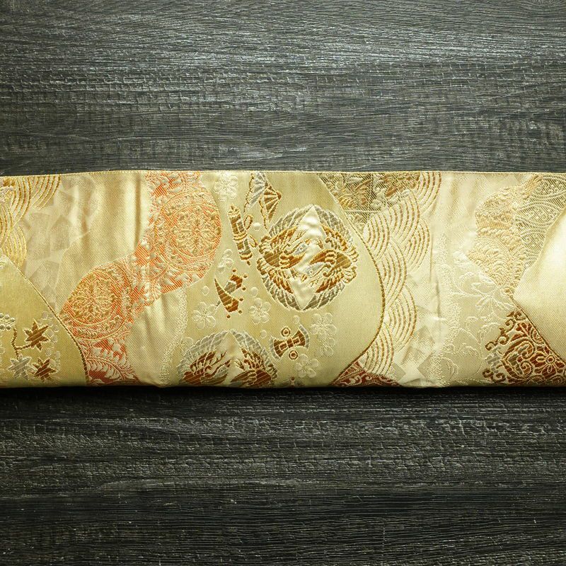袋帯 六通柄 フォーマル用 正絹 幾何学柄・抽象柄 箔 帯 入学式 卒業式 結婚式 金・銀_画像13