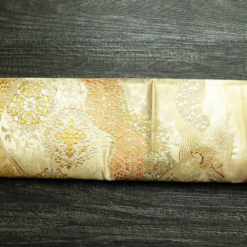 袋帯 六通柄 フォーマル用 正絹 幾何学柄・抽象柄 箔 帯 入学式 卒業式 結婚式 金・銀_画像14