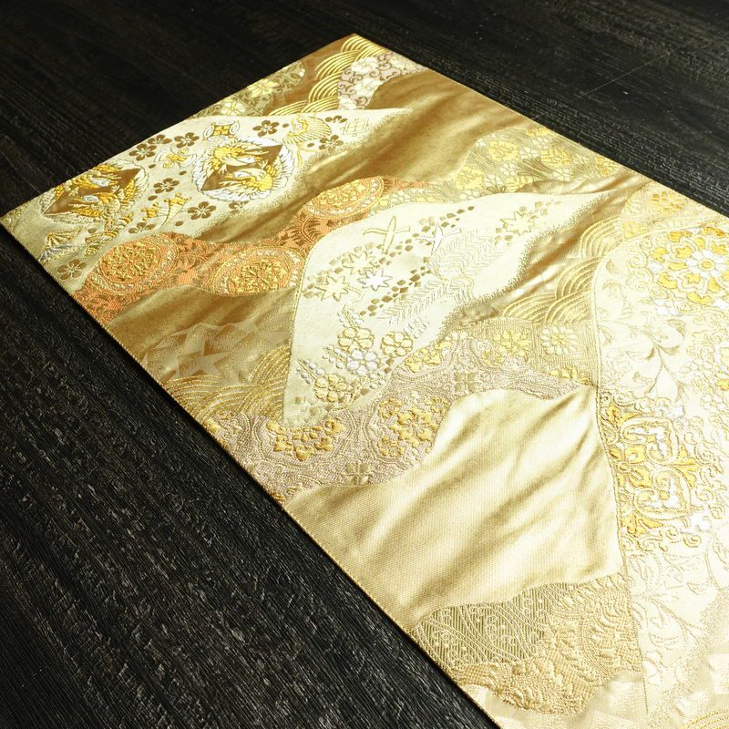 袋帯 六通柄 フォーマル用 正絹 幾何学柄・抽象柄 箔 帯 入学式 卒業式 結婚式 金・銀_画像16