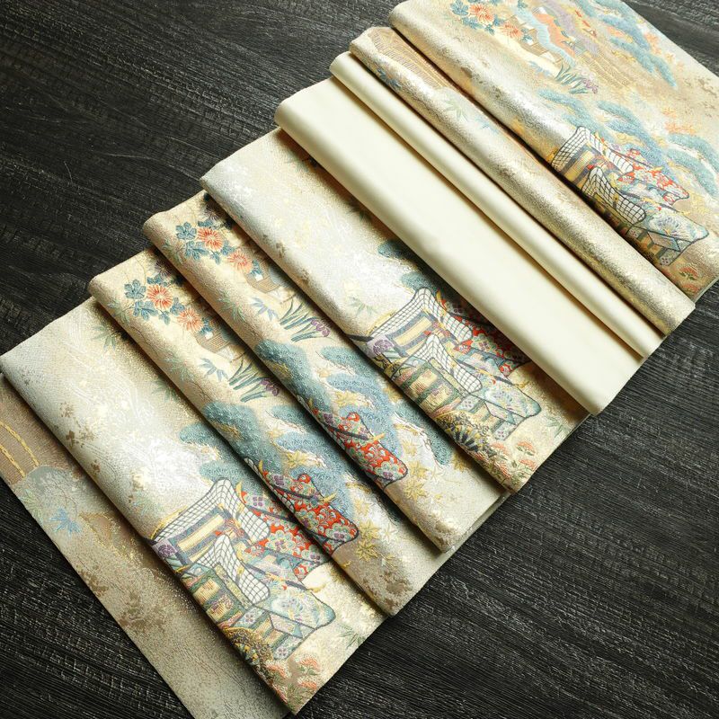 袋帯 嘉祥御車文 六通柄 フォーマル用 正絹 古典柄 箔 金糸 銀糸 帯 入学式 卒業式 結婚式 多色使い_画像20