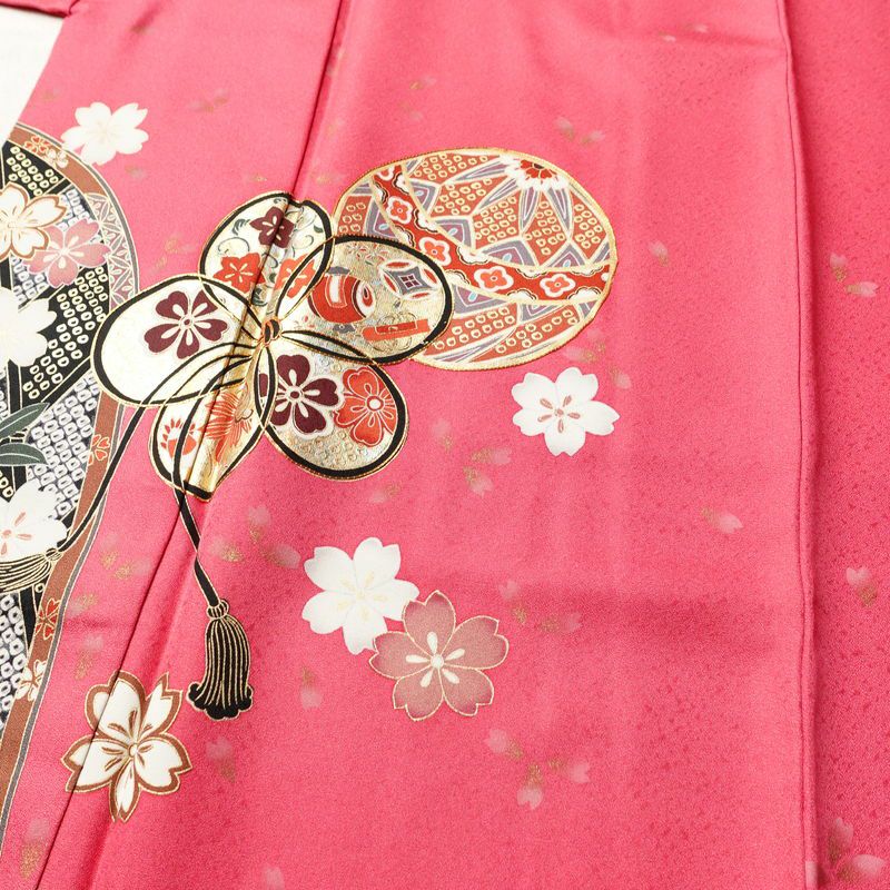 振袖 良品 ふき綿仕立て 金駒刺繍 正絹 古典柄 袷仕立て 身丈163.5cm 裄丈70.5cm 箔 金彩 着物 成人式 二十歳 ピンク_画像5