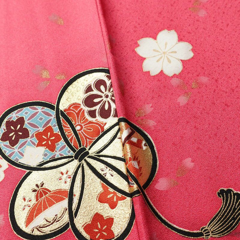 振袖 良品 ふき綿仕立て 金駒刺繍 正絹 古典柄 袷仕立て 身丈163.5cm 裄丈70.5cm 箔 金彩 着物 成人式 二十歳 ピンク_画像10