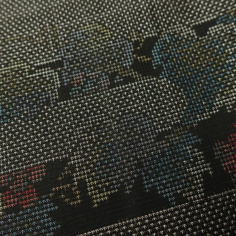 大島紬 良品 創匠きゅうの 古代染色純泥染 証紙あり 正絹 木の葉・植物柄 袷仕立て 身丈162.5cm 裄丈67cm 本場大島紬 伝統工芸 一部しつけ糸付き 着物 茶_画像7