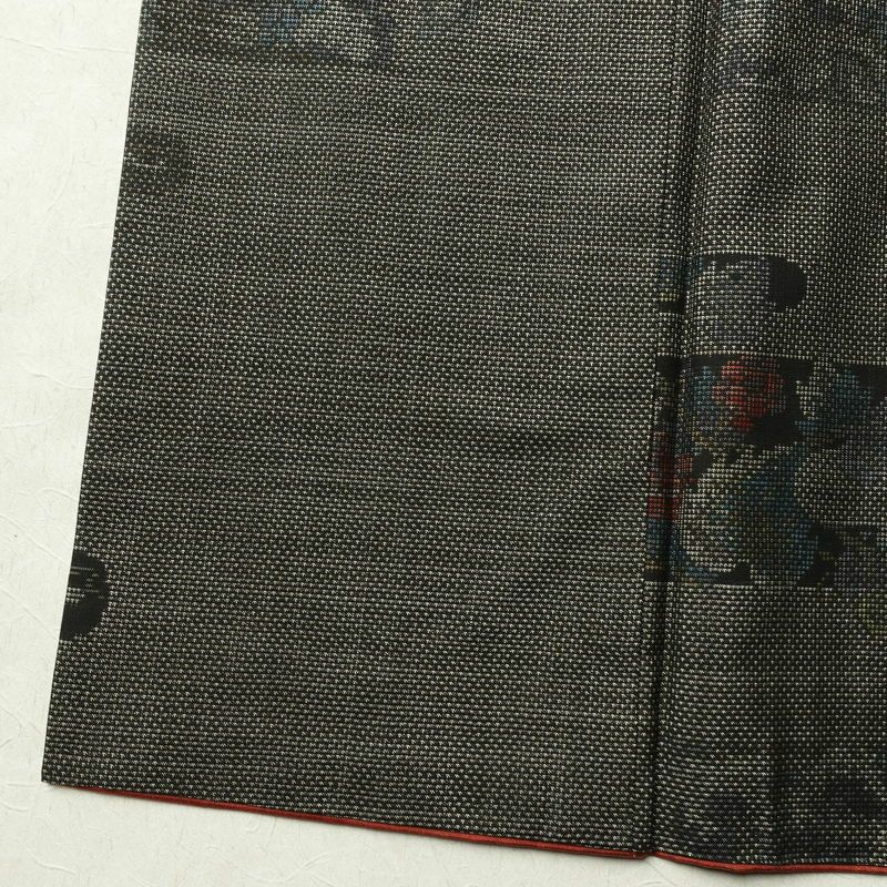 大島紬 良品 創匠きゅうの 古代染色純泥染 証紙あり 正絹 木の葉・植物柄 袷仕立て 身丈162.5cm 裄丈67cm 本場大島紬 伝統工芸 一部しつけ糸付き 着物 茶_画像12