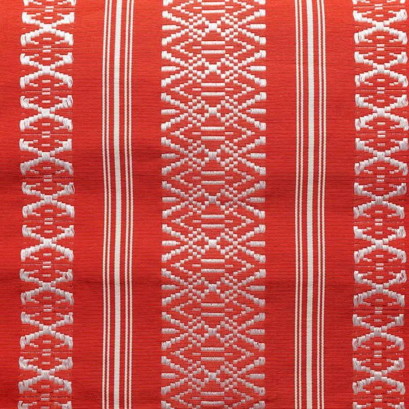 名古屋帯 全通柄 正絹 献上柄 縞柄・線柄 通し仕立て 帯 赤・朱_画像2