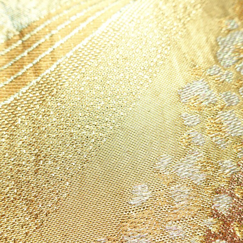 袋帯 六通柄 正絹 流水・波柄 入学式 卒業式 結婚式 金・銀_画像6