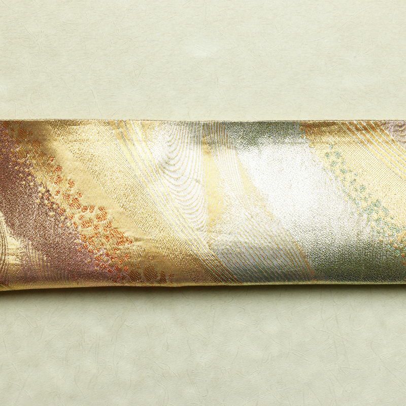 袋帯 六通柄 正絹 流水・波柄 入学式 卒業式 結婚式 金・銀_画像15