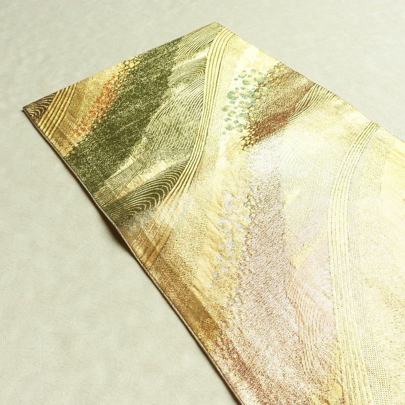 袋帯 六通柄 正絹 流水・波柄 入学式 卒業式 結婚式 金・銀_画像19