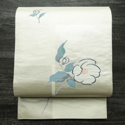 袋帯 大内つづれ 六通柄 フォーマル用 正絹 花柄 帯 卒業式 白