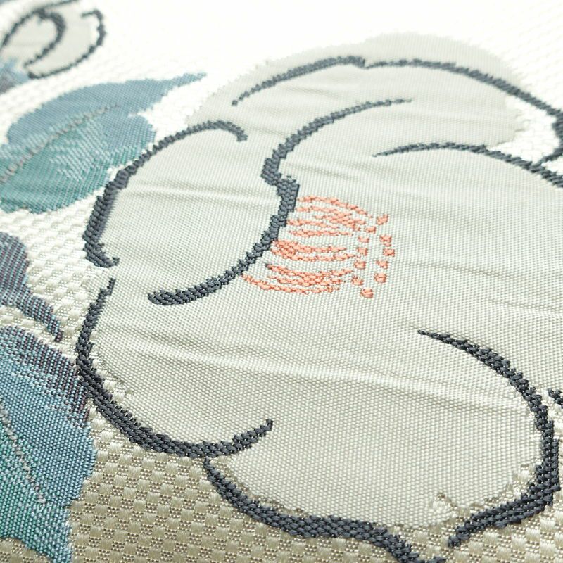 袋帯 大内つづれ 六通柄 フォーマル用 正絹 花柄 帯 卒業式 白_画像3