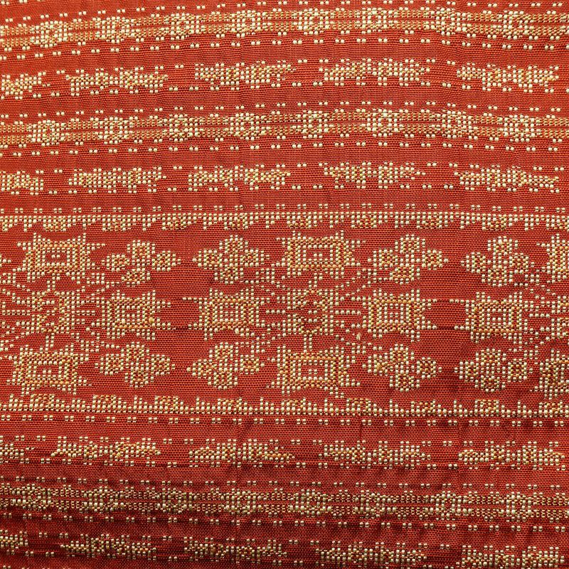 名古屋帯 全通柄 正絹 幾何学柄・抽象柄 名古屋仕立て 帯 橙_画像2