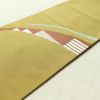 名古屋帯 太鼓柄 良品 正絹 幾何学柄・抽象柄 松葉仕立て 帯 黄・黄土色_画像11
