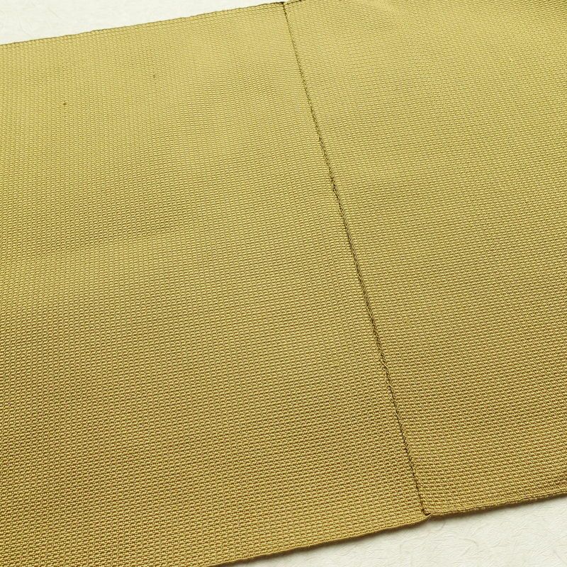 名古屋帯 太鼓柄 良品 正絹 幾何学柄・抽象柄 松葉仕立て 帯 黄・黄土色_画像16