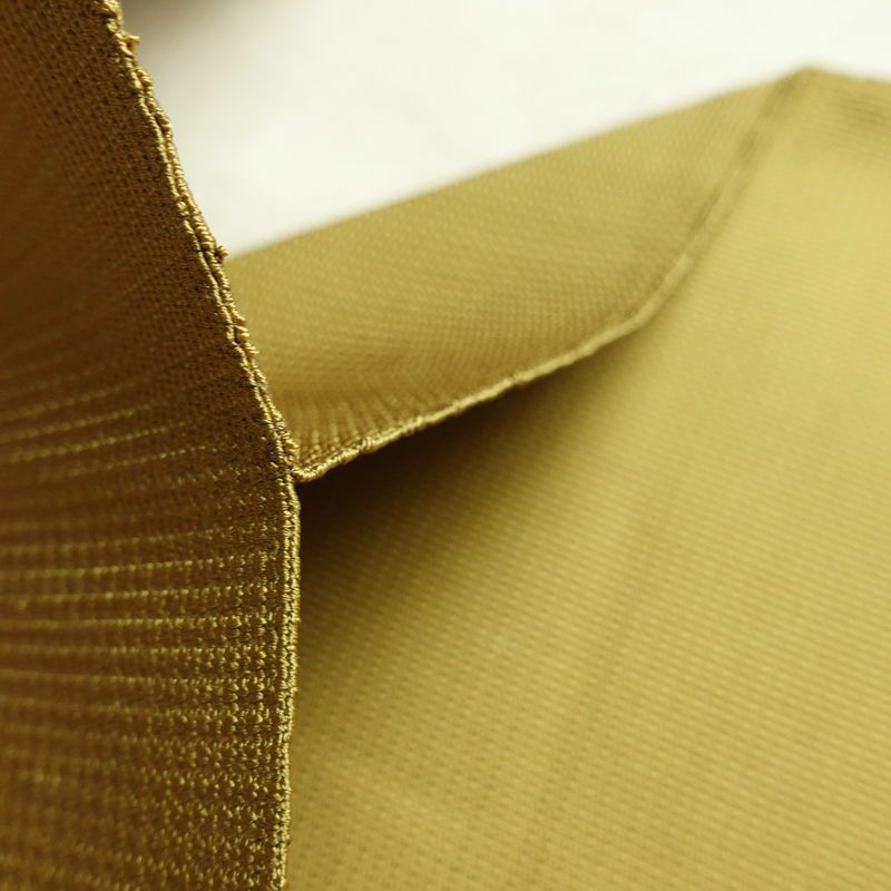 名古屋帯 太鼓柄 良品 正絹 幾何学柄・抽象柄 松葉仕立て 帯 黄・黄土色_画像19