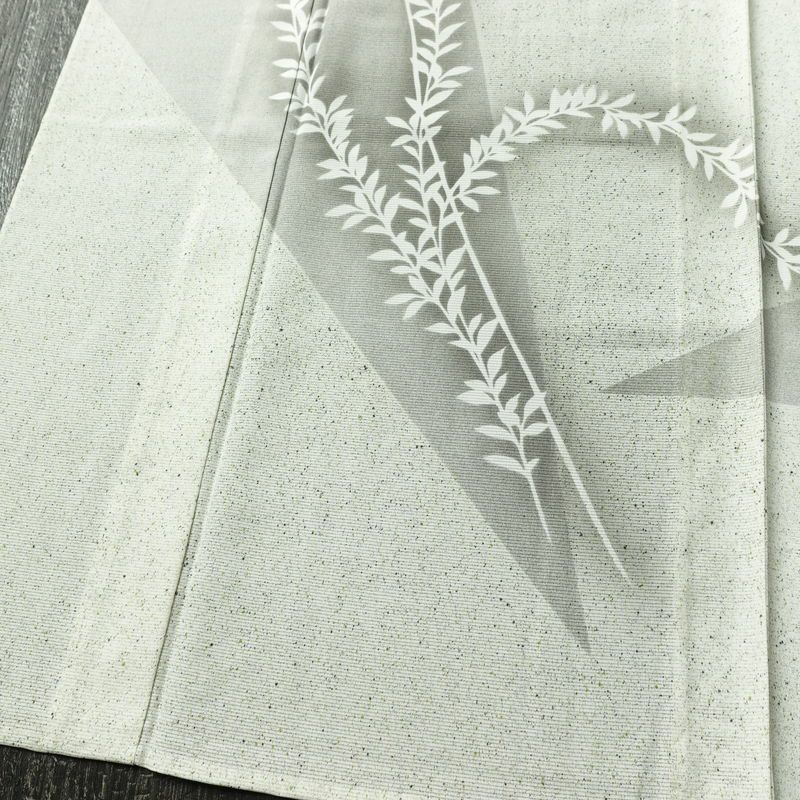 盛夏 付下 しつけ糸付き 正絹 花柄 単衣仕立て 身丈162cm 裄丈67cm 箔 フォーマル 着物 グレー_画像4