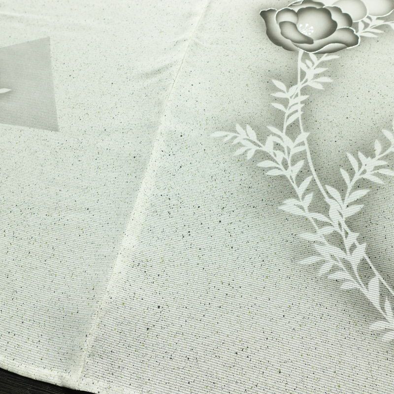 盛夏 付下 しつけ糸付き 正絹 花柄 単衣仕立て 身丈162cm 裄丈67cm 箔 フォーマル 着物 グレー_画像13