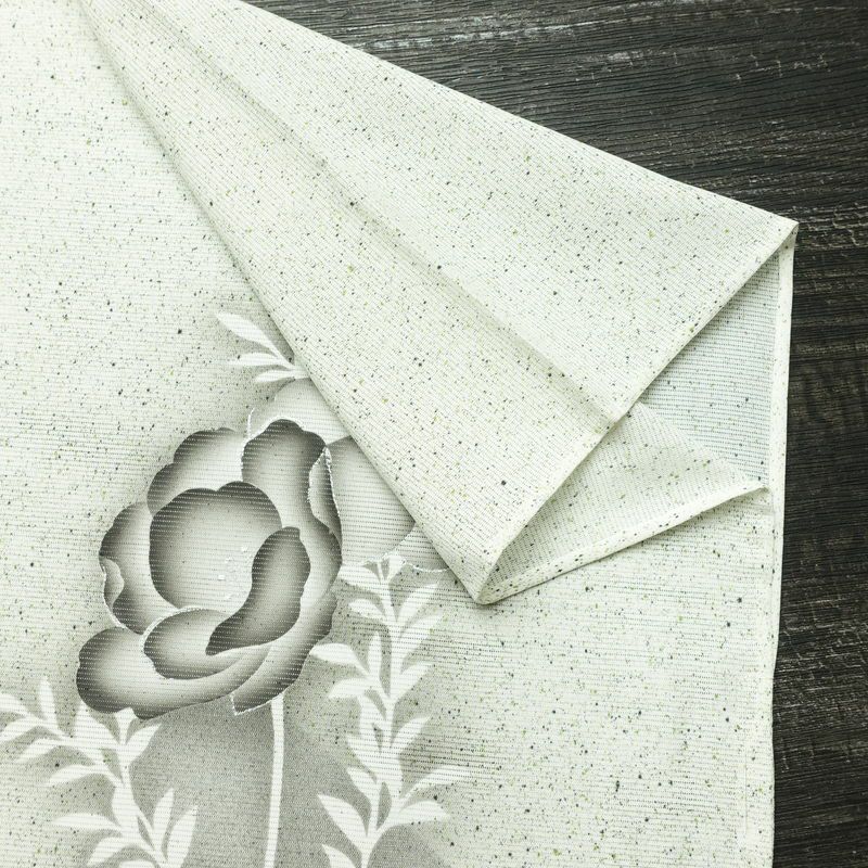 盛夏 付下 しつけ糸付き 正絹 花柄 単衣仕立て 身丈162cm 裄丈67cm 箔 フォーマル 着物 グレー_画像15