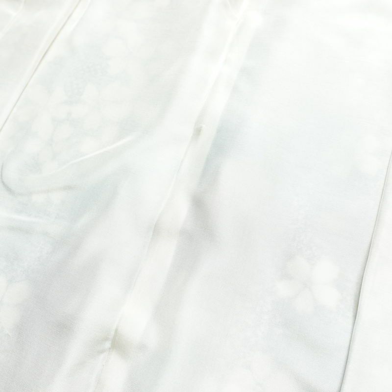 小紋 良品 しつけ糸付き 正絹 花柄 袷仕立て 身丈157.5cm 裄丈65cm 箔 金彩 着物 グレー_画像18